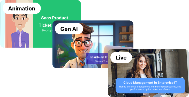 Pick Gen AI, live-action, or animation formats